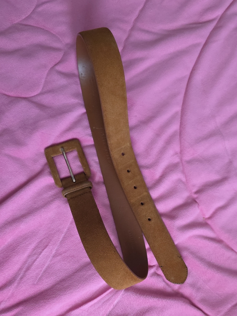 Lauren Ralph Lauren Tan Suede Belt with Covered Buckle